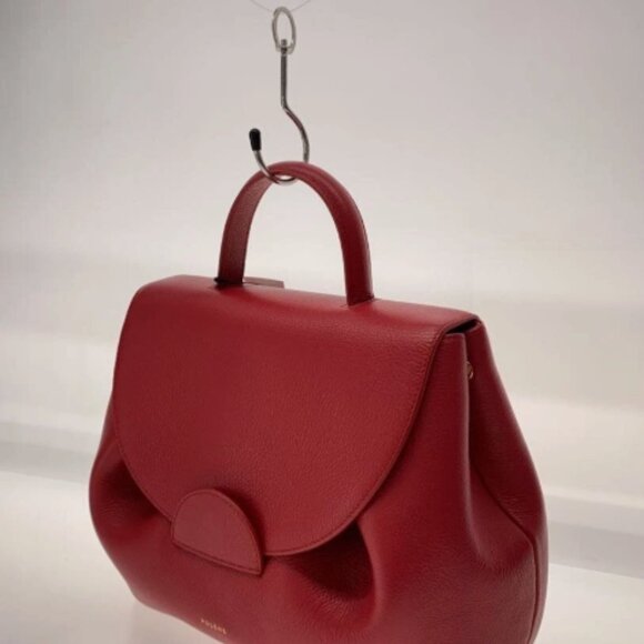 POLENE Handbag 2 Way Numero Un Petite Leather Green Solid Used - Picture 2 of 5